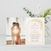 フローラアーチ編集可能カラーフォト結婚ズ 招待状 (スタンド正面)