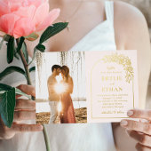 フローラアーチFOILフォト結婚式招待状 箔招待状