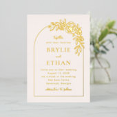 フローラアーチFOILフォト結婚式招待状 箔招待状 (立ち正面)