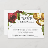 フローラアーティストウェディングRSVP 出欠カード (正面/裏面)