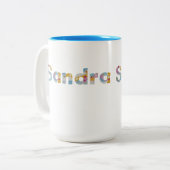 フローラアートで名前を書く ツートーンマグカップ (正面左)