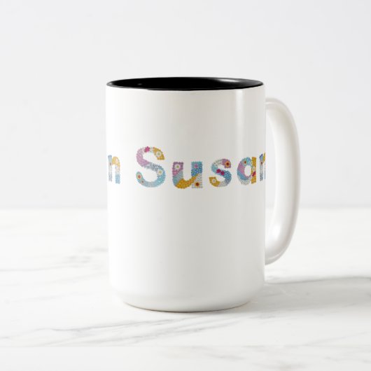 フローラアートで名前を書く ツートーンマグカップ (正面右)