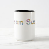 フローラアートで名前を書く ツートーンマグカップ (中央)