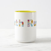 フローラアートで名前を ツートーンマグカップ (中央)