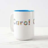 フローラアートで名前/キャロル2トン ツートーンマグカップ (正面左)