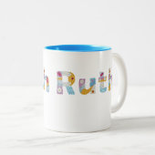 フローラアートで名前 ツートーンマグカップ (正面右)