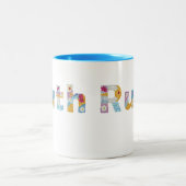 フローラアートで名前 ツートーンマグカップ (中央)