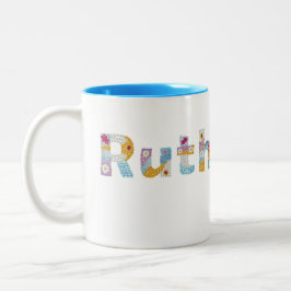 フローラアートで名前 ツートーンマグカップ