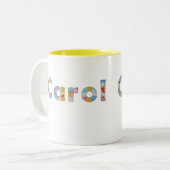 フローラアートで名前 ツートーンマグカップ (正面左)