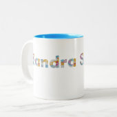 フローラアートで名前 ツートーンマグカップ (正面左)