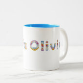 フローラアートで名前 ツートーンマグカップ (正面右)