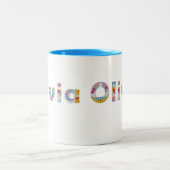 フローラアートで名前 ツートーンマグカップ (中央)