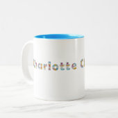 フローラアートで名前 ツートーンマグカップ (正面左)