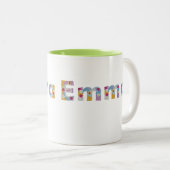 フローラアートで名前 ツートーンマグカップ (正面右)