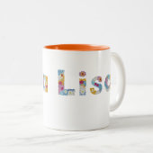 フローラアートで名前 ツートーンマグカップ (正面右)