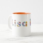 フローラアートで名前 ツートーンマグカップ (正面左)