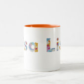 フローラアートで名前 ツートーンマグカップ (中央)