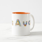 フローラアートで名前 ツートーンマグカップ (正面右)