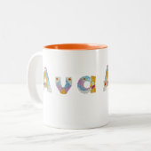 フローラアートで名前 ツートーンマグカップ (正面左)