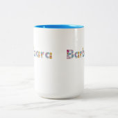 フローラアートで名前 ツートーンマグカップ (中央)