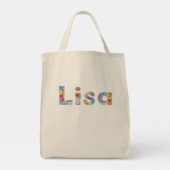 フローラアートで名前 トートバッグ (裏面)