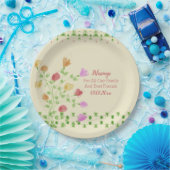 フローラアートとクリーム ペーパープレート (パーティー)