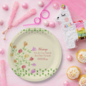 フローラアートとクリーム ペーパープレート (パーティー)