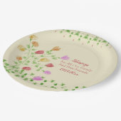 フローラアートとクリーム ペーパープレート (アングル)