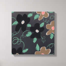 フローラアートと黒 キャンバスプリント