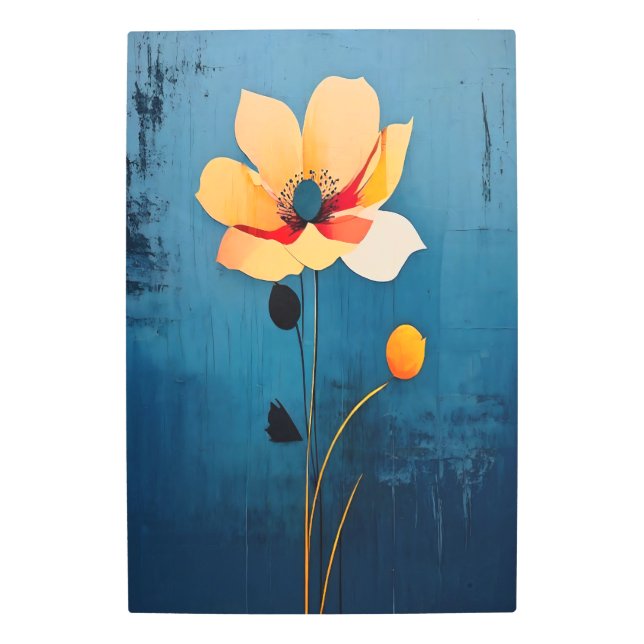 フローラアートはっきりしたと抽象芸術フラワーメタルプリント メタルプリント (正面)