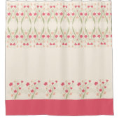 フローラアートアクセント付きバスデコール シャワーカーテン (正面)