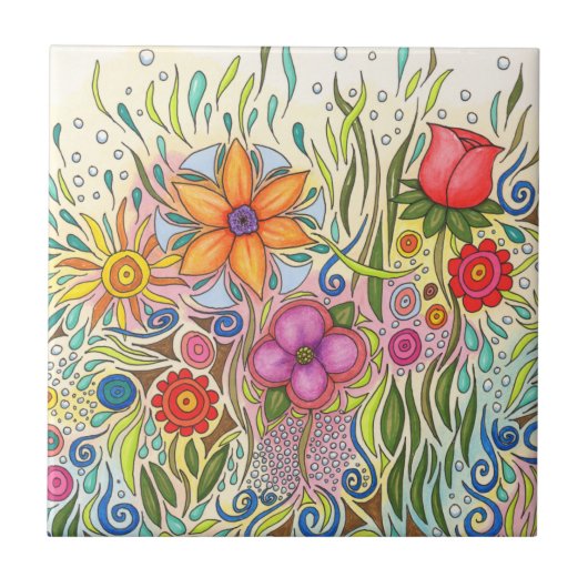 フローラアートデザインフラワー12 タイル (正面)