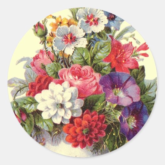フローラアートラウンドステッカー ラウンドシール (正面)