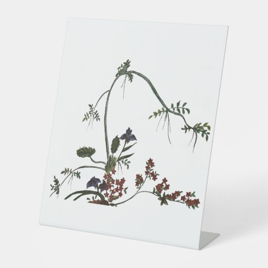 フローラアートワーク日本花 台座サイン (正面)