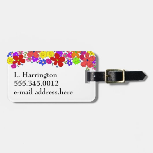 フローラアートワーク連絡情報ラゲージタグ ラゲッジタグ (正面横)