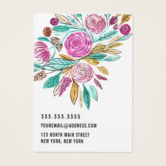 フローラアート水色キーチェーンロゴ表示カード (裏面)