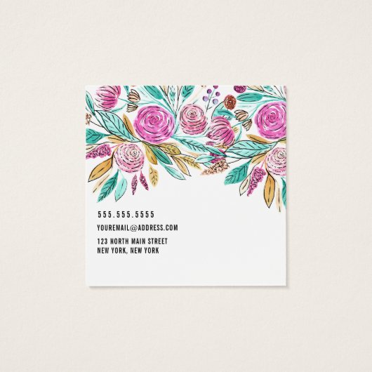 フローラアート水色ロゴイヤリング表示カード (裏面)