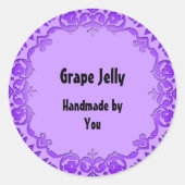フローラアート石鹸または缶詰ラベル紫 ラウンドシール (正面)