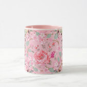 フローラアート、ピンクフローラリース、ピンクアート マグカップ (中央)