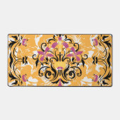 フローラアート、中空の生活、紫と黒の花 デスクマット (正面)