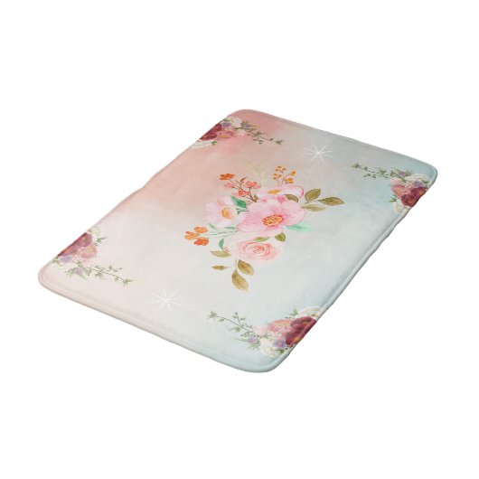 フローラアート、花の華やかさ バスマット (アングル)