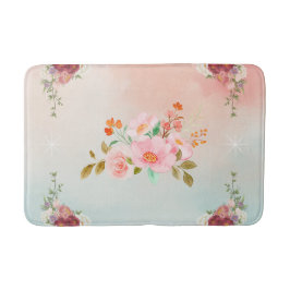 フローラアート、花の華やかさ バスマット