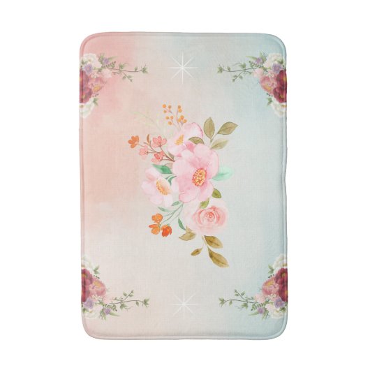 フローラアート、花の華やかさ バスマット (正面縦)