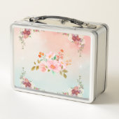 フローラアート、花、グラデーション芸術 メタルランチボックス (裏面)