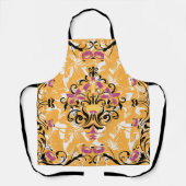 フローラアート、黒い花、中空の生活 エプロン (正面)