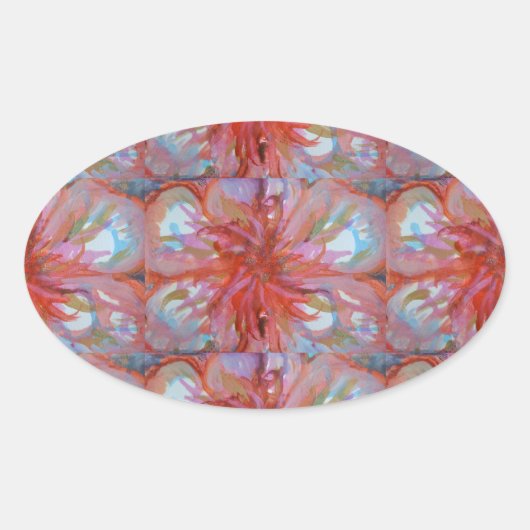 フローラアートPAULA REILLYによるステッカー。 楕円形シール (正面)