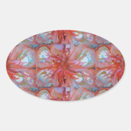 フローラアートPAULA REILLYによるステッカー。 楕円形シール