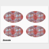 フローラアートPAULA REILLYによるステッカー。 楕円形シール (シート)