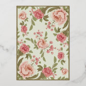 フローラアールデコセージグリーンフォイル招待状 箔招待状 (裏面)