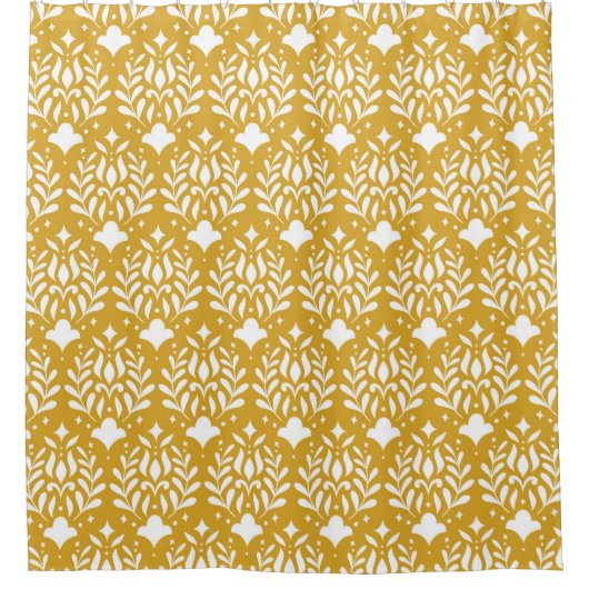 フローラアールデコモダン: Damask シャワーカーテン (正面)